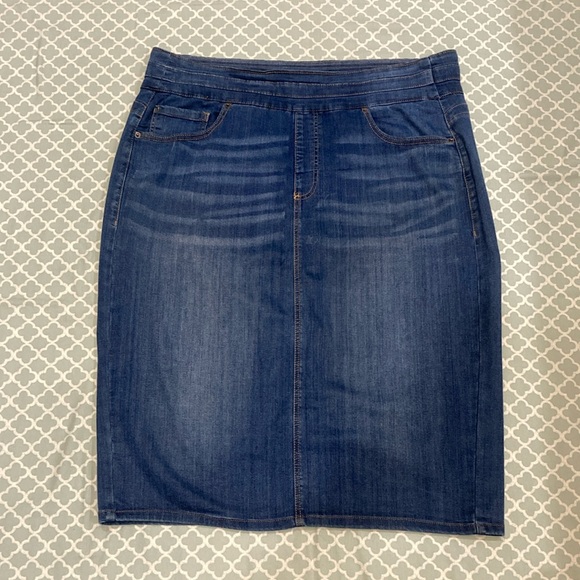Cato Stretch Denim Midi Skirt 16W - Picture 1 of 8
